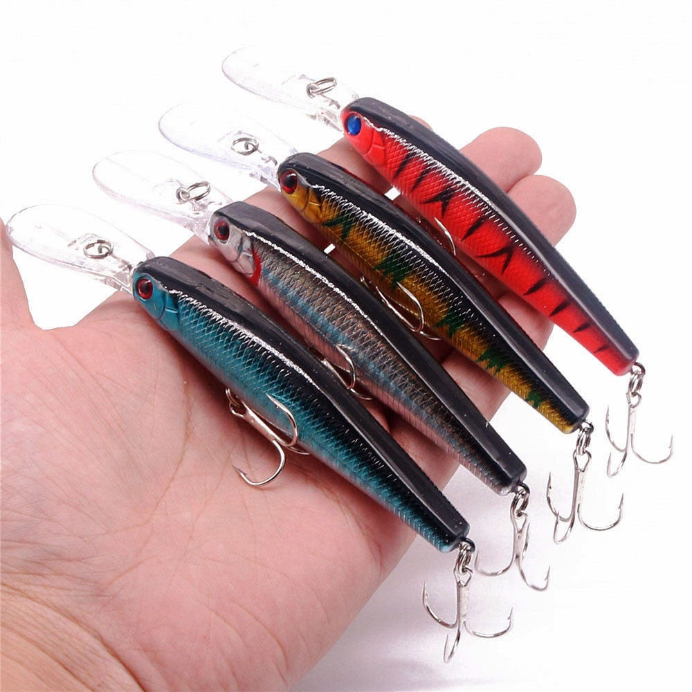 Fishing Lures - 4pcs & 5pcs Low Noise Bait Boat Fish Plastic Rustle Fishing  Lure 10cm/9.6g Minnow Hard Fishing baits Bass Fishing Tackle - (Color: 2) :  : Everything Else