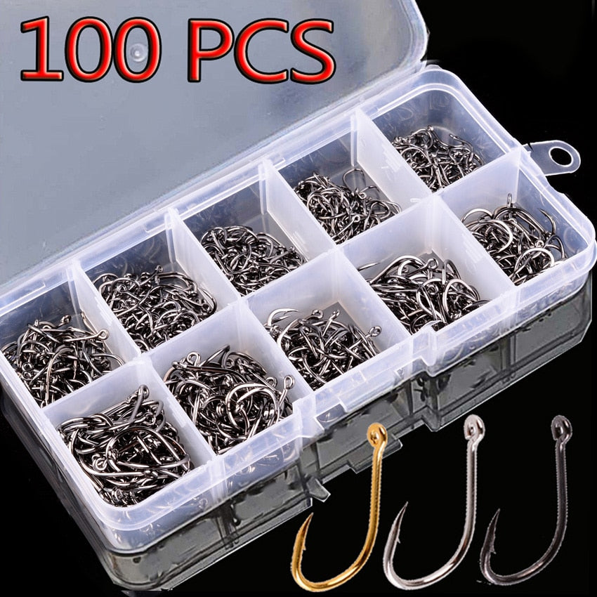 100pc Jig Hooks 1# -10/0# - Lamby Fishing