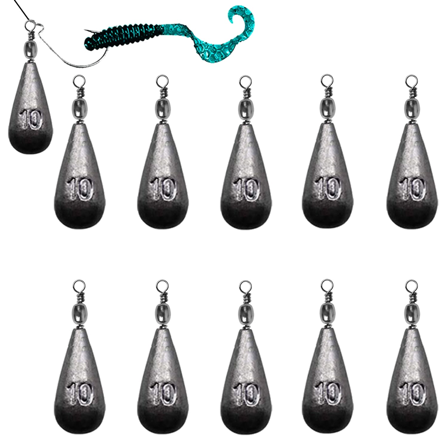 10pc Weighted Swivel - Lamby Fishing