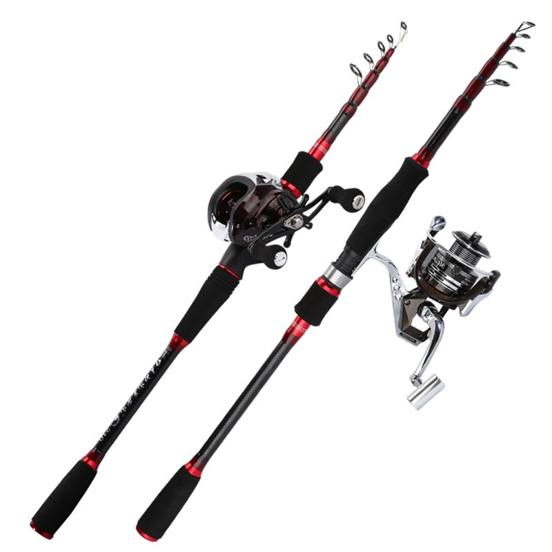 Telescopic Fishing Rod Reel Full Kit Fishing Line Lures for Beginner  All-in-One 1.7M/5.58FT Light-Weight Fishing Rod+Spinning Reel+Line+Lures  Set+Carry Bag for Kids Youth Outdoor Travel Bass Trout : : Sports  & Outdoors