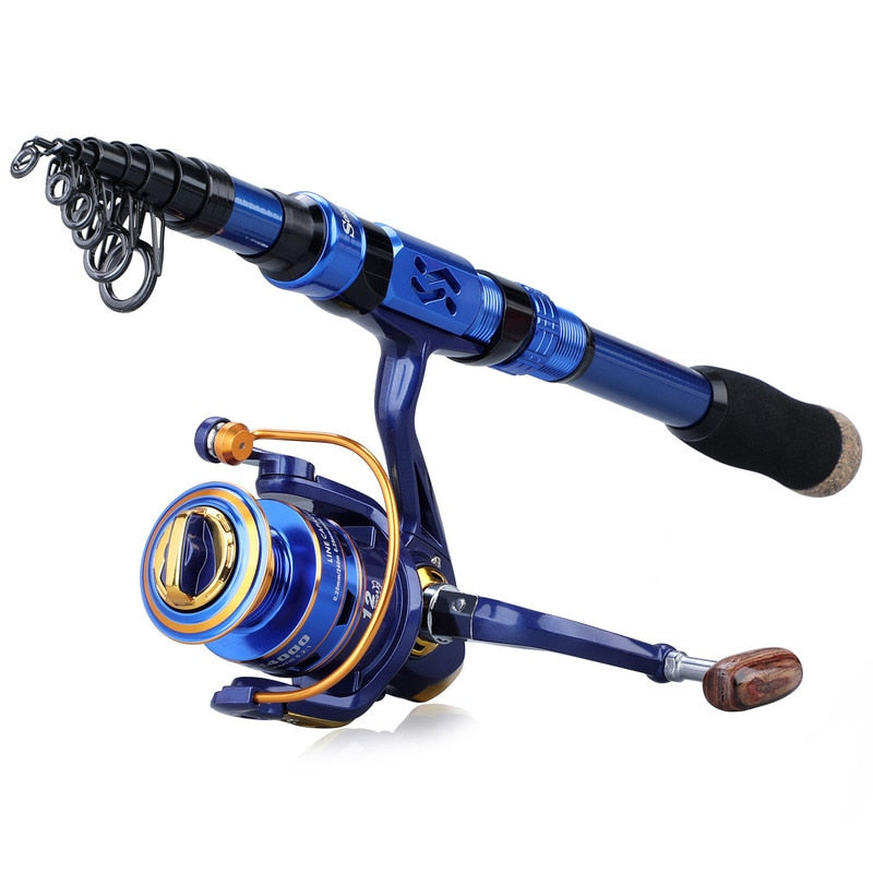 Oystern Telescopic Fishing Rod and Reel Combo with 103-Pc. Tackle Box Lure  Set, Ultralight Fish Pole, Smooth Spinning Reel, 36-lb. Line, Camouflage  Travel Bag, Kids and Adults in Bahrain