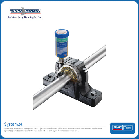 🔵 SYSTEM 24  “Lubricador automático monopunto para la gestión autónoma de lubricación. Equipado con un sistema de dosificación ajustable permite administrar la frecuencia de lubricación según preferencias del usuario”