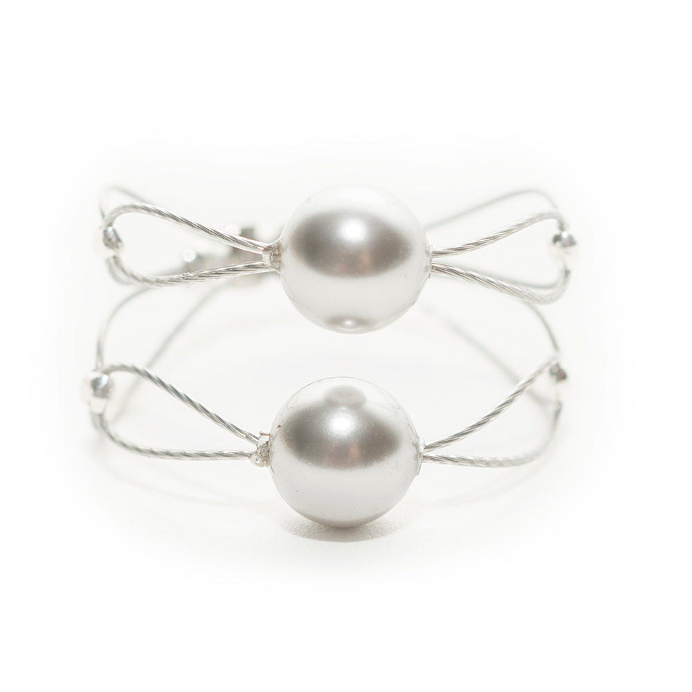 Ring 9034: Light Grey Pearl/ Silver/ Silver