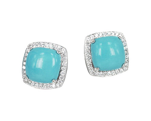 Turquoise and diamond earring