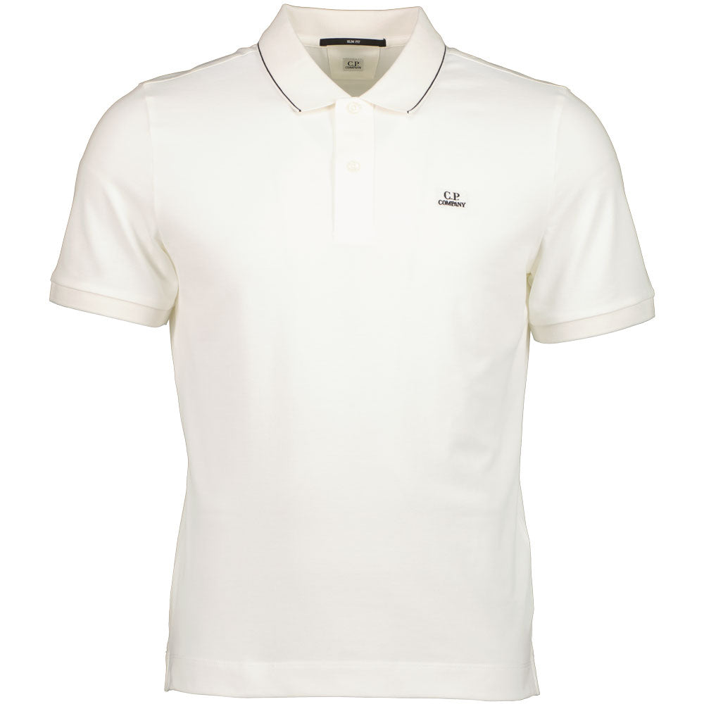 CP Company | C.P. Stretch Piquet Striped Slim Fit Polo - Gauze White