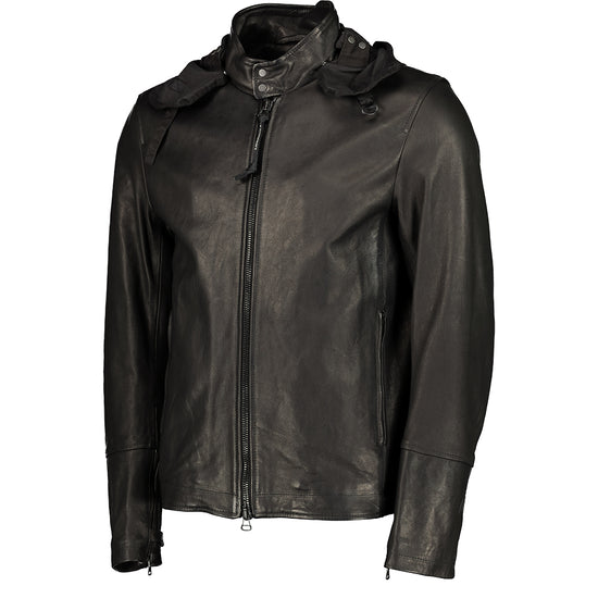 C.P. Company | Leather Goggle Jacket - Black