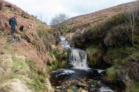 Peak District waterfall trail on Arnfield Brook