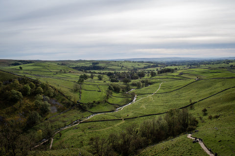 walks and hikes in The Yorkshire Dales the view from the top of Malham Cove