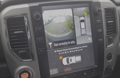 Nissan Titan Tesla Carplay Screen works with factory rear camera