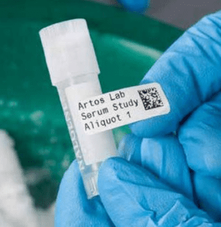 Cryogenic laboratory labels application