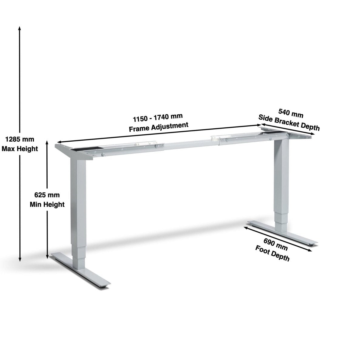 Masta standing desk frame dimensions