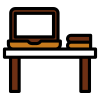 Range of desk top decors icon