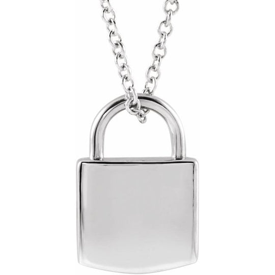 Sterling Silver Lock Pendant Necklace