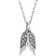Load image into Gallery viewer, Platinum .3 CTW Diamond Angel Wings 16-18&quot; Necklace
