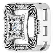 14K White .04 CT Diamond Vintage-Inspired Pendant