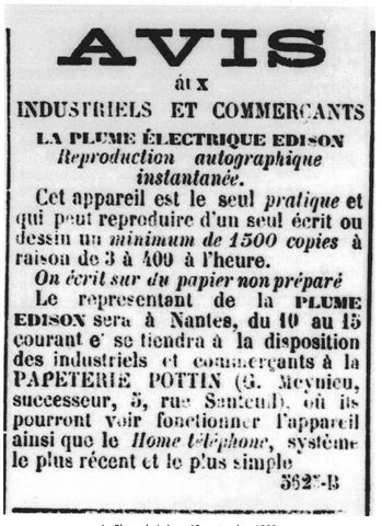 meynieu papeterie pottin plume electrique edison exposition