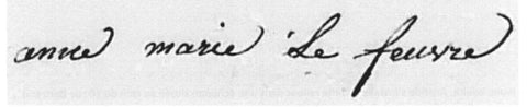 Unterschrift Anne Marie Lefeuvre im Jahr 1824