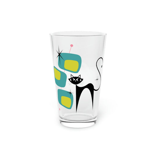 Atomic Kitschy Black Cat Pint Glass, 16oz Mid Century Modern Retro Bee –  Kate McEnroe New York