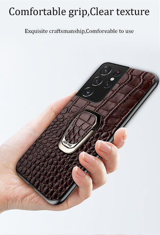 Genuine Leather Bracket Cove Case For Samsung Galaxy Note Series