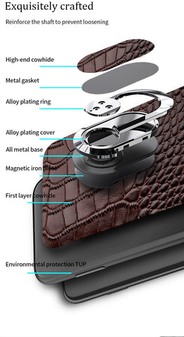 Genuine Leather Bracket Cove Case For Samsung Galaxy S Series