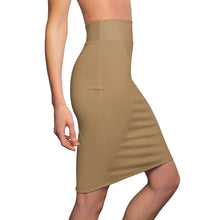 Load image into Gallery viewer, Uniquely You Womens Pencil Skirt / Camel Brown Stretch Mini
