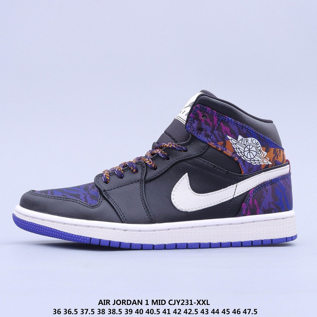 Air jordan 1 NIKE hot sale couple color block high-top sneakers 