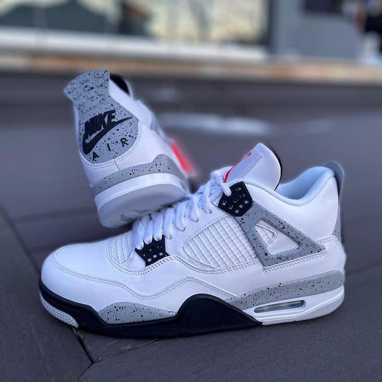 Nike Air Jordan 4 Retro White Cement Sneakers Shoes