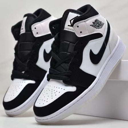 NIKE Air Jordan 1 Mid SE "Diamond Shorts" Retro Black & White Diamond Panda Basketball