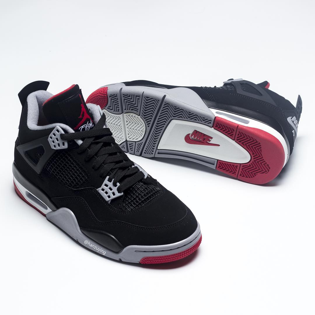 Nike Air Jordan 4 Retro Bred Sneakers Shoes