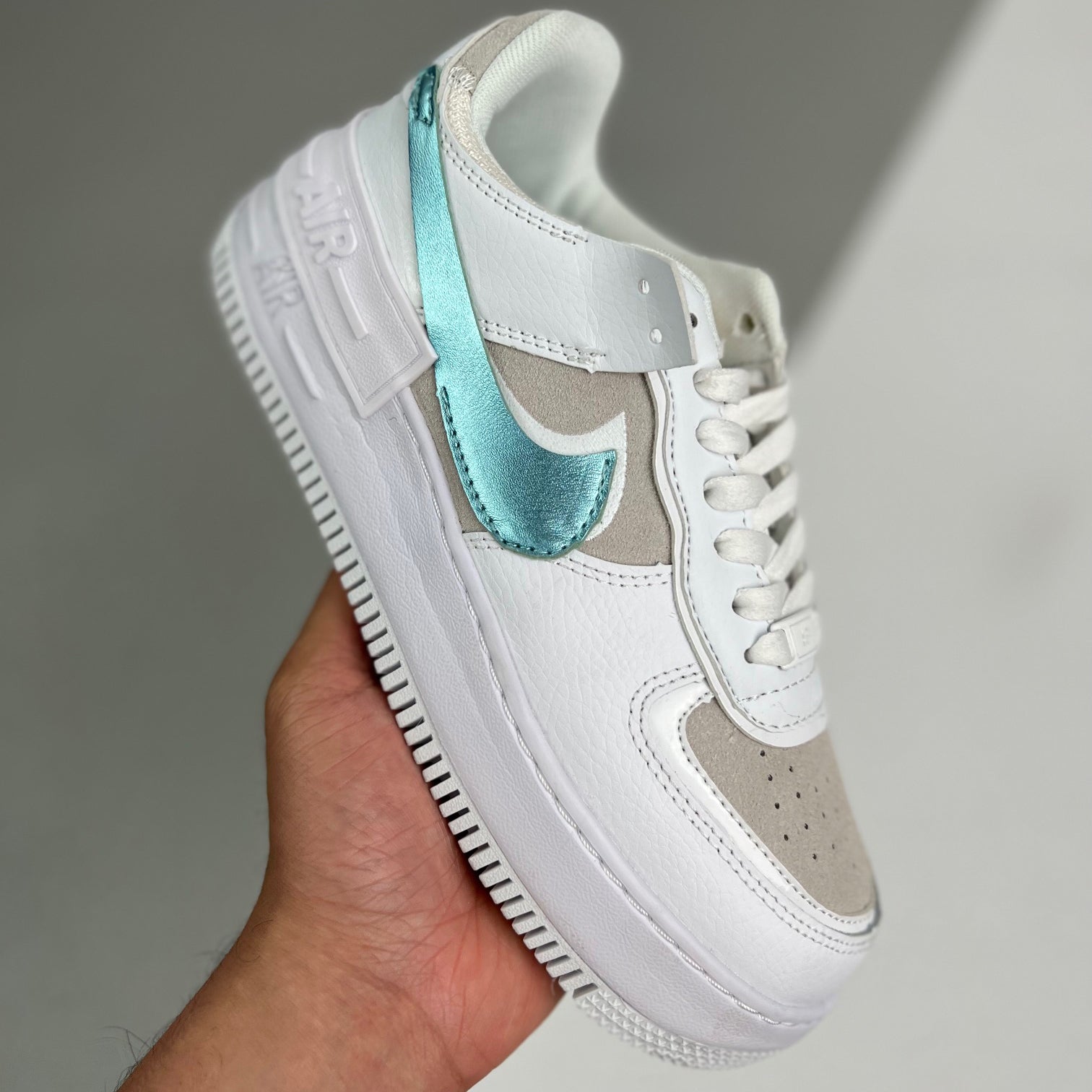 Nike Air Force 1 Low Shadow Grey Fog Bright Spruce Sneakers Shoes