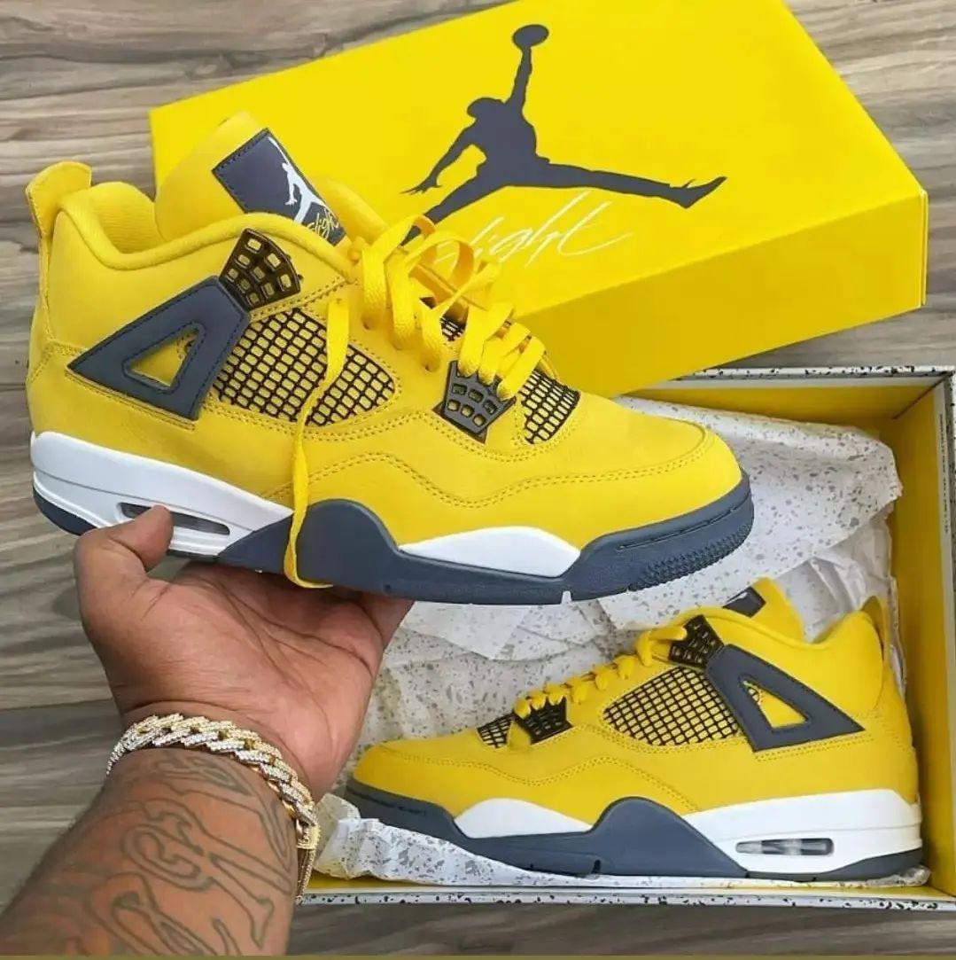 Nike Air Jordan 4 Retro Lightning Sneakers Shoes