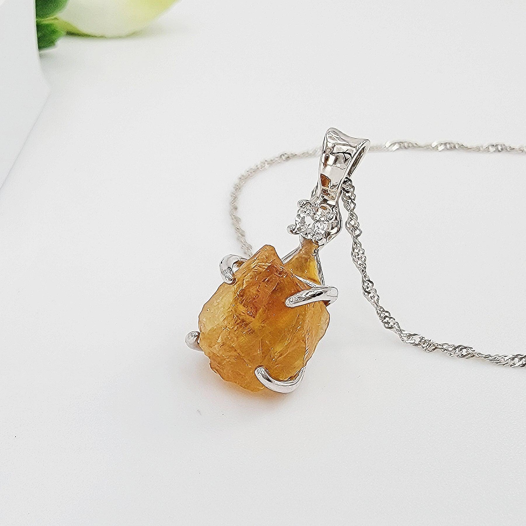 citrine stone necklace