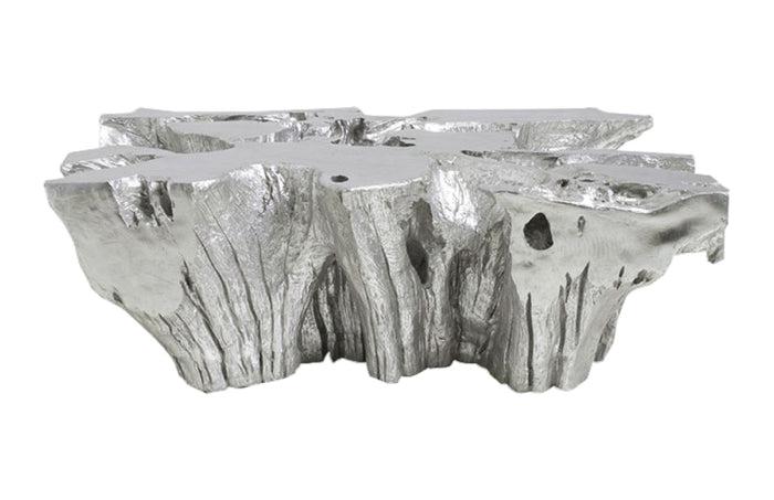 Venice Freeform Cast Coffee Table Silver Leaf-Phillips Collection-Coffee Tables-Artistic Elements