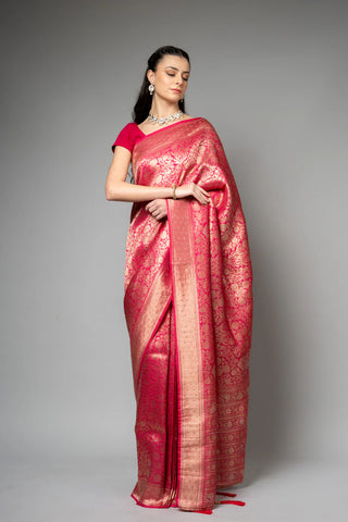 Red Swarovski Saree