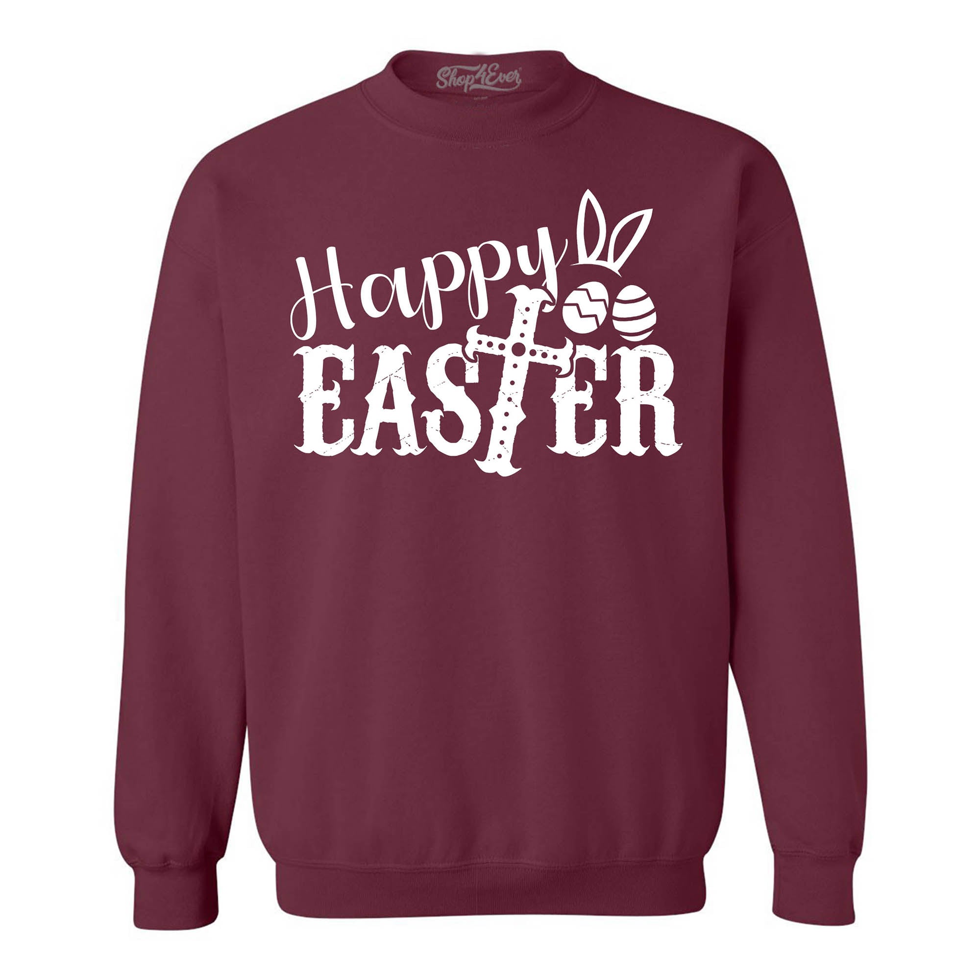 Happy Easter with Cross Crewneck Sweatshirts