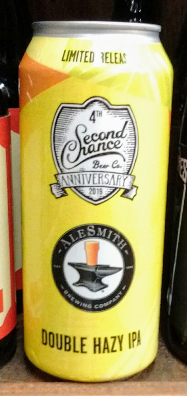 SECOND CHANCE BEER CO. 4TH ANNIVERSARY 2019 HAZY DOUBLE IPA 16oz can ...