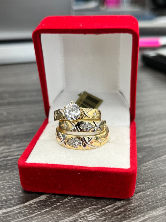 Anillos Matrimonio Trio en Oro 10k #R – Joyeria y Relojeria Mavi