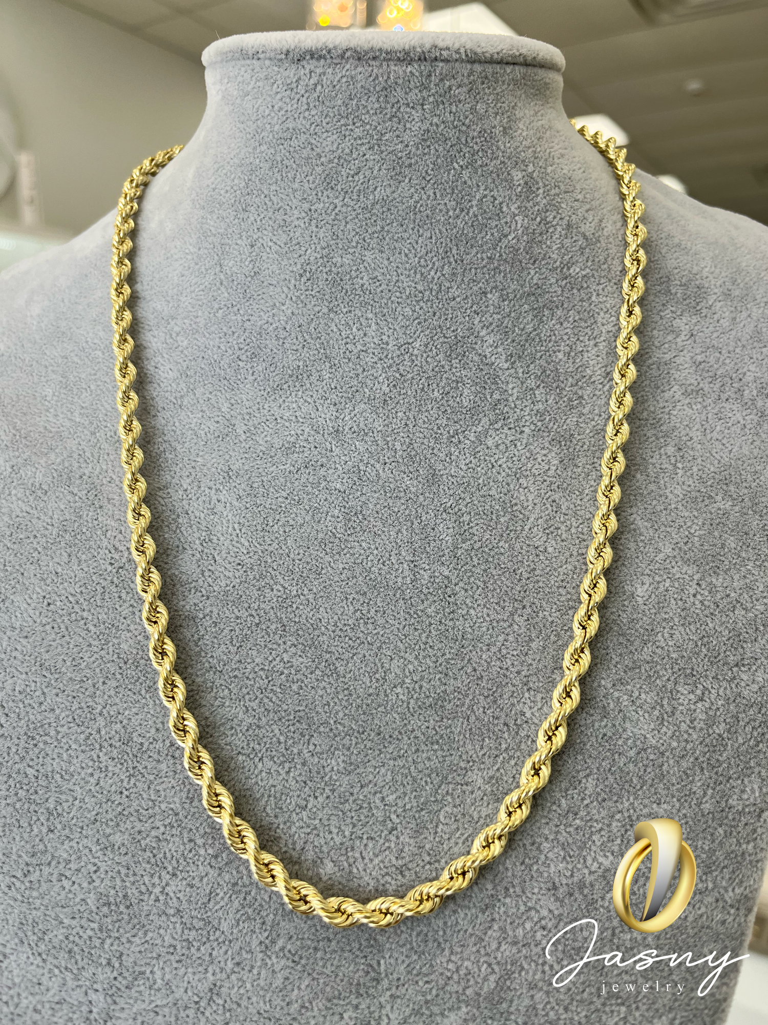 CADENA SOGA ORO 10K / 10K GOLD HOLLOW ROPE CHAIN – Jasny Jewelry