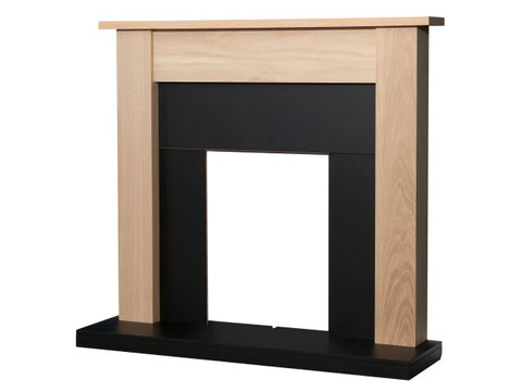 Adam Southwold Fireplace in Oak & Black, 43 Inch