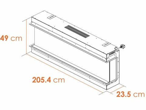 Dimensions of inset media fire acantha 200