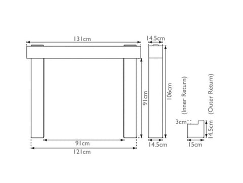 Fenchurch wooden fire surround dimensions