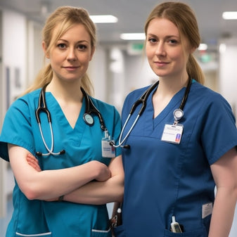 A NHS nurse and a doctor in a hopsital