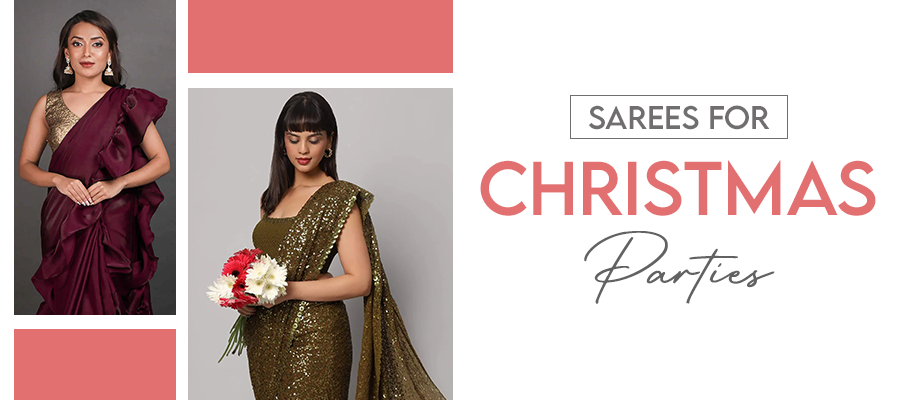 Sarees for Christmas Parties