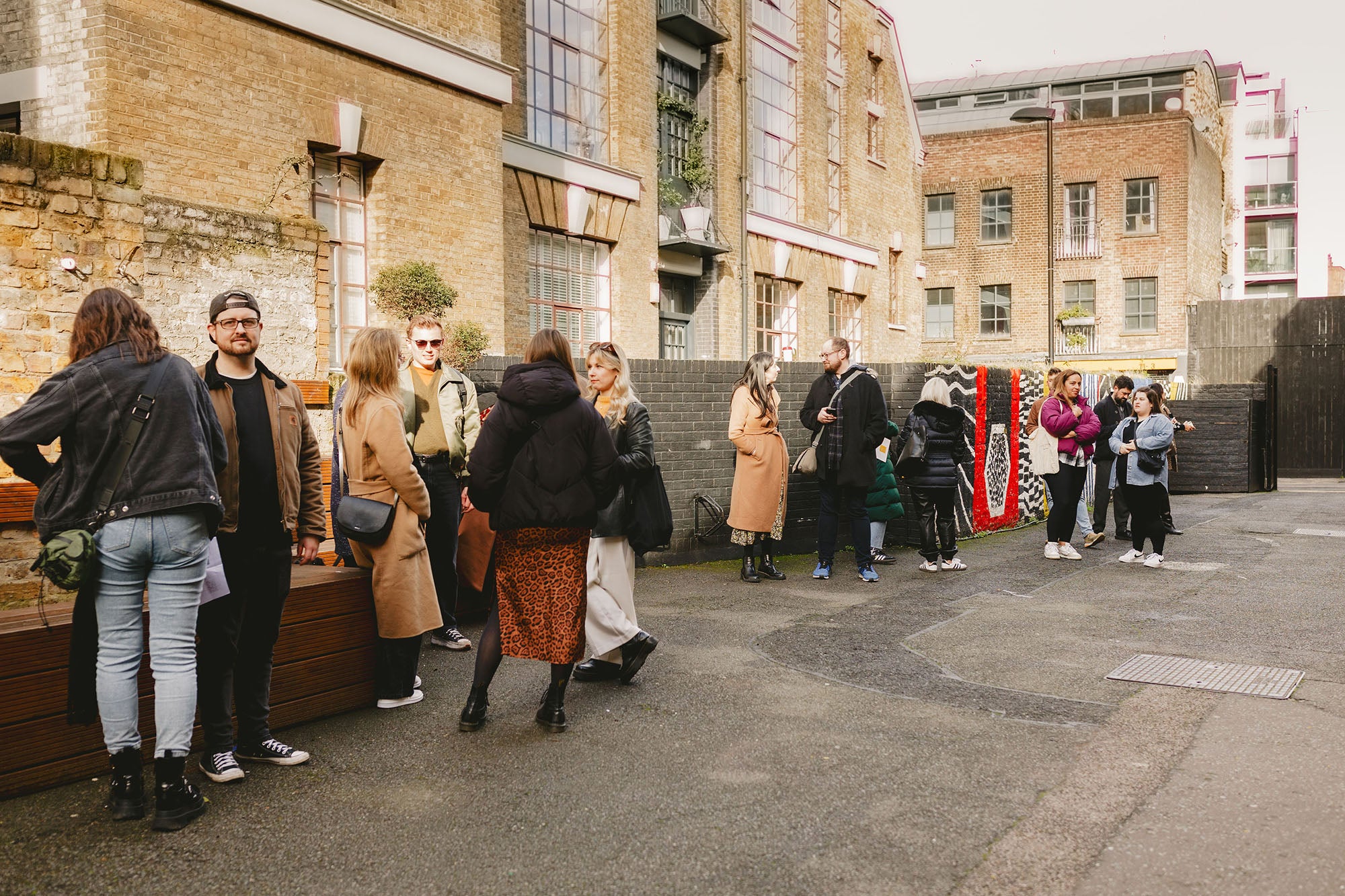 Crowd of customers queuing for the Unwedding Show in London.