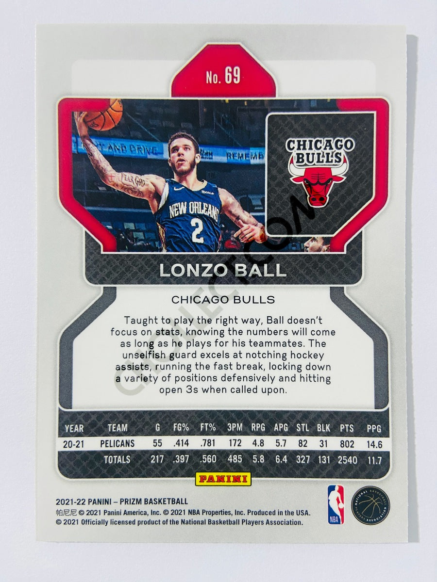 2022-23 PANINI PRIZM DRAFT PICKS LONZO BALL CHICAGO BULLS #35