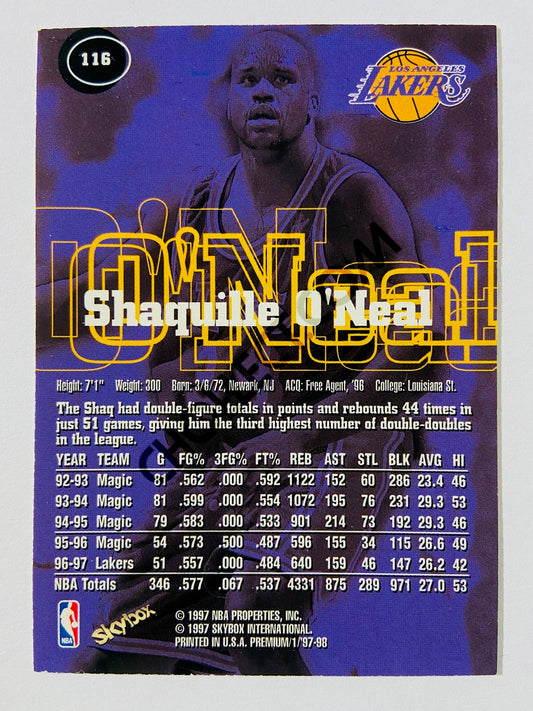 Shaquille O'Neal – Los Angeles Lakers 1996-97 Skybox NBA Hoops #215 –