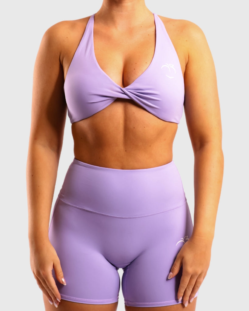 Light Blue Twist Sports-bra – Peach Tights