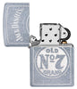 Jack Daniel's Street Chrome Windproof Lighter with its lid open and unlit