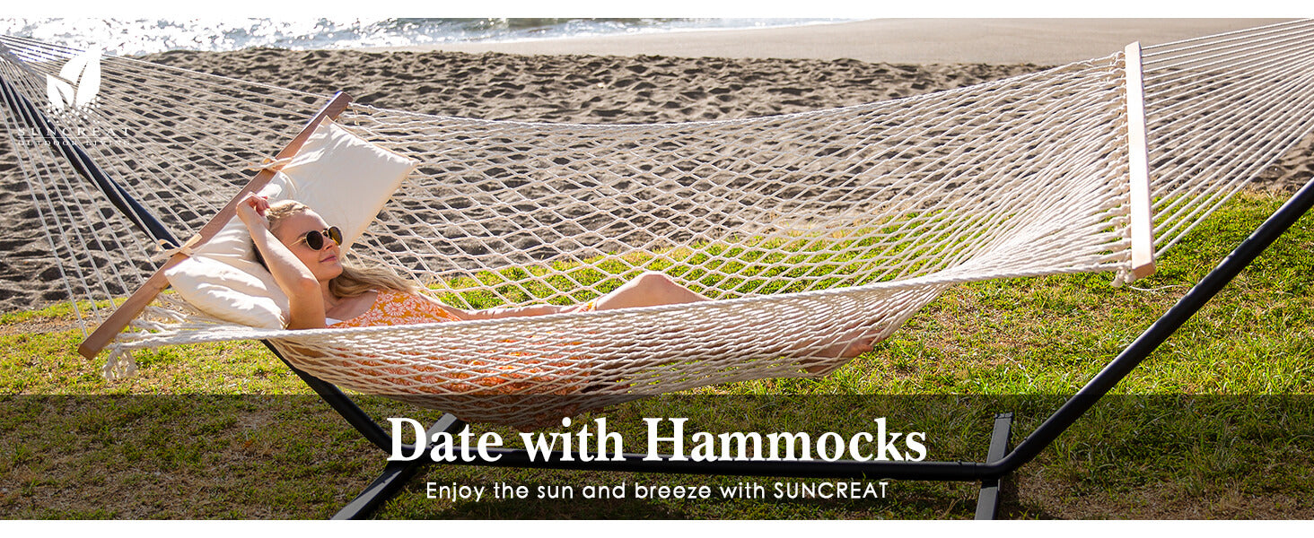 SUNCREAT-Cotton-Rope-Hammock-with-Stand