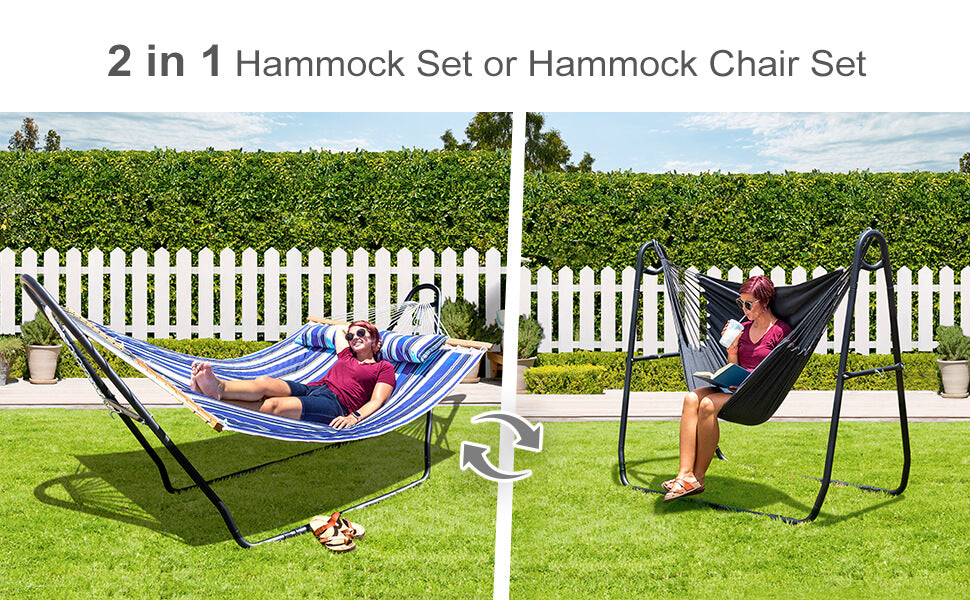  Portable Double Hammock with Stand 